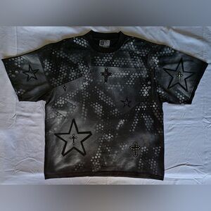 Sugar Honey Black and Gray Graphic Tee with Cross Design